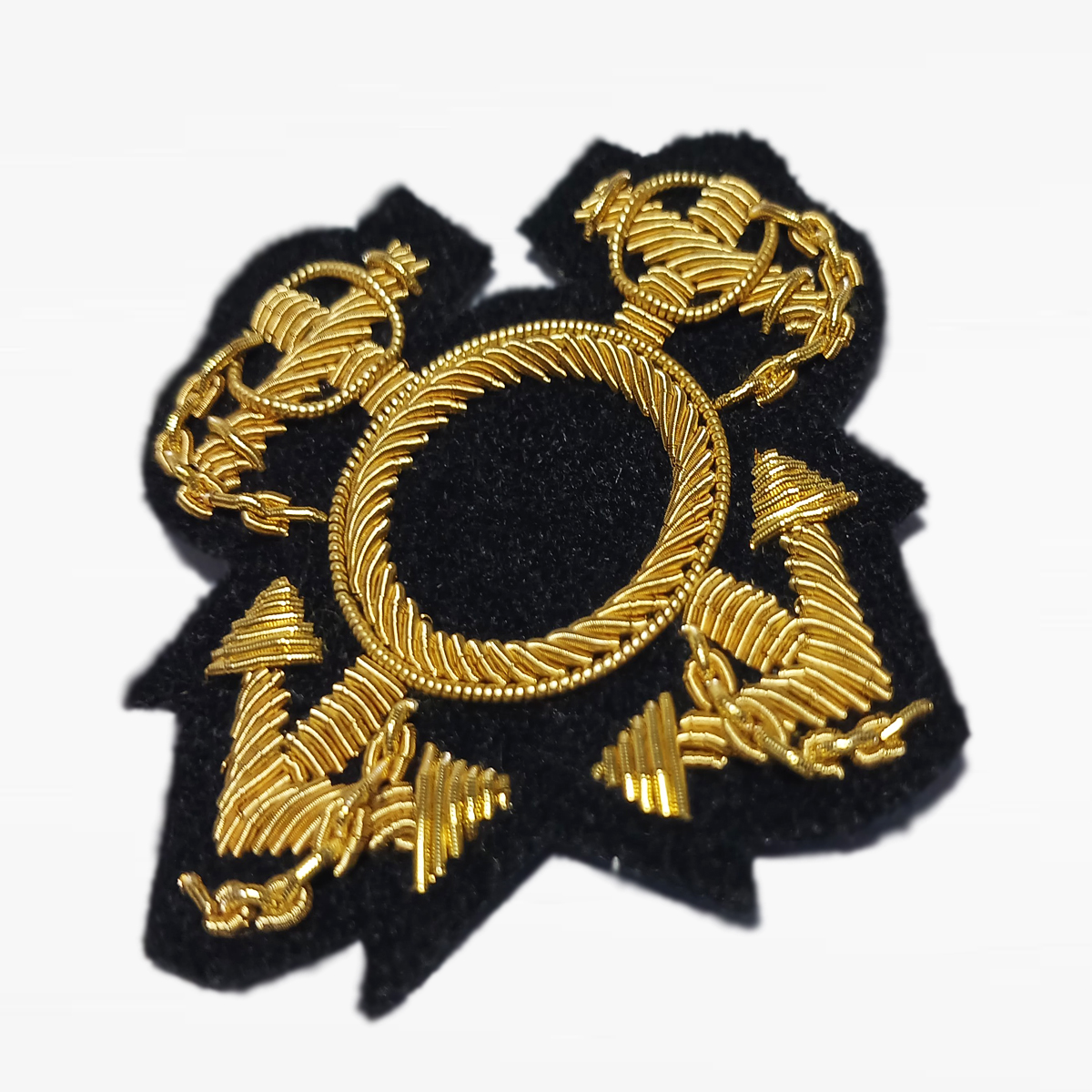 Crossed Anchors Bullion Wire Embroidered Badge Patches